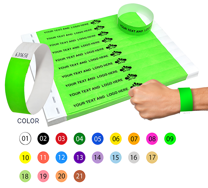 Pulseras Tyvek personalizadas, pulseras para eventos, pulseras publicitarias